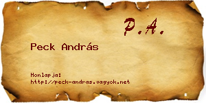 Peck András névjegykártya