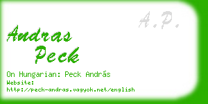 andras peck business card